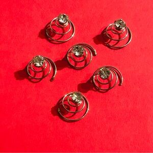 Vintage 90s Crystal Rhinestone Hair Studs Bridal/Prom/Homecoming Accessories